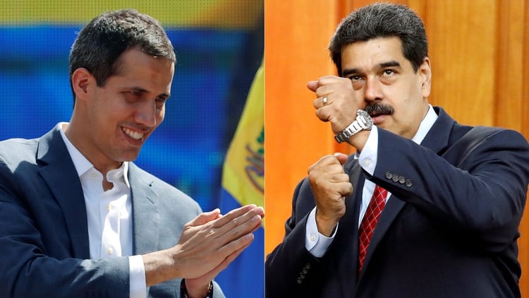 Juan Guaidó y Nicolás Maduro. (Reuters)