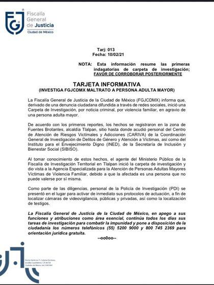 la Fiscalía General de Justicia de la Ciudad de México (FGJCDMX) inició una carpeta de investigación contra Miguel Ángel “N” (Foto: FGJCDMX)