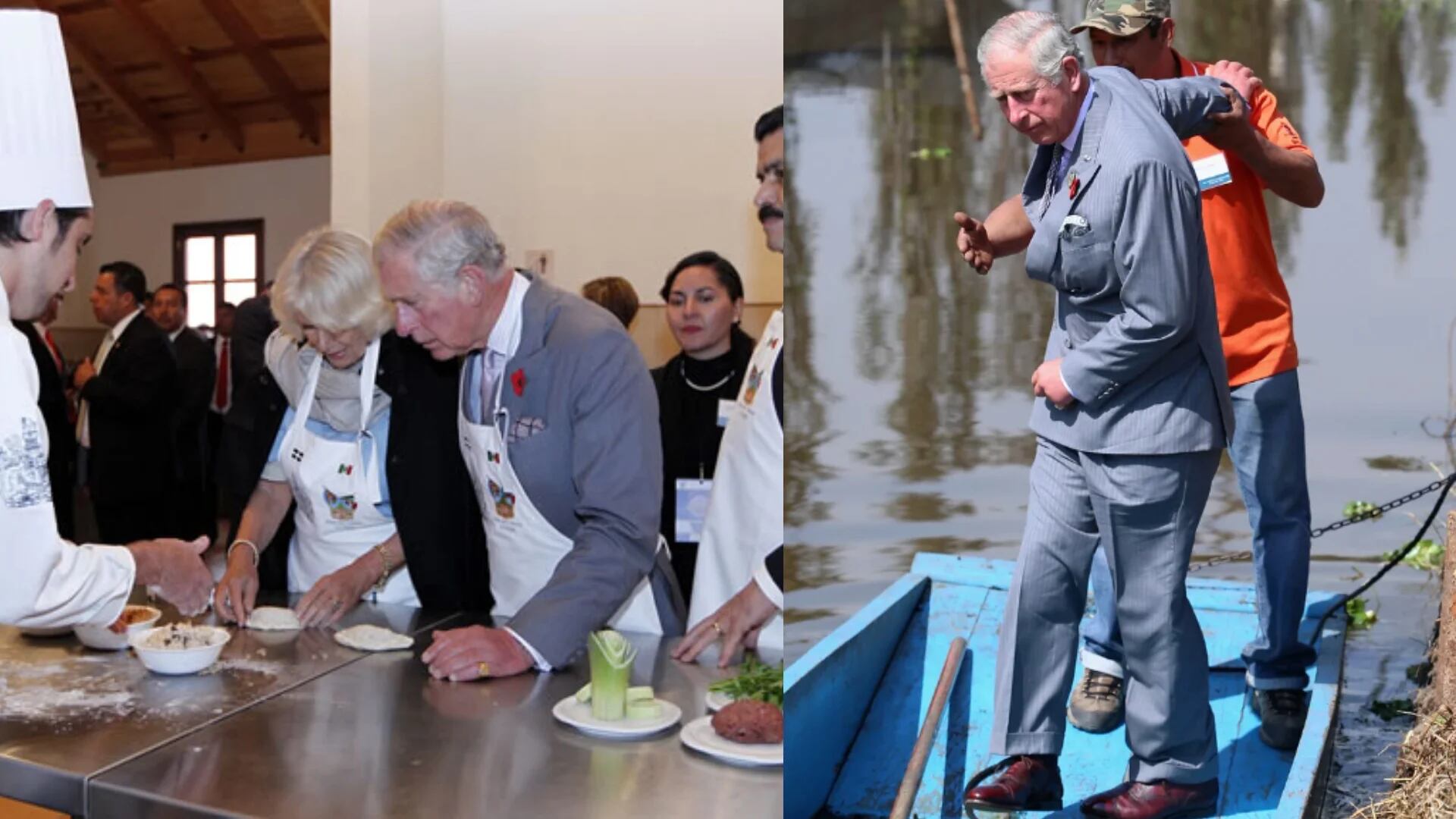 El día que el Príncipe Carlos visitó el “Museo del Paste” y se subió a una trajinera en Xochimilco