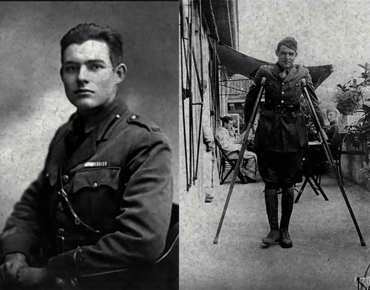 Hemingway participó en la Primera y en la Segunda Guerra Mundial, como en la Guerra Civil Española, con diferentes roles