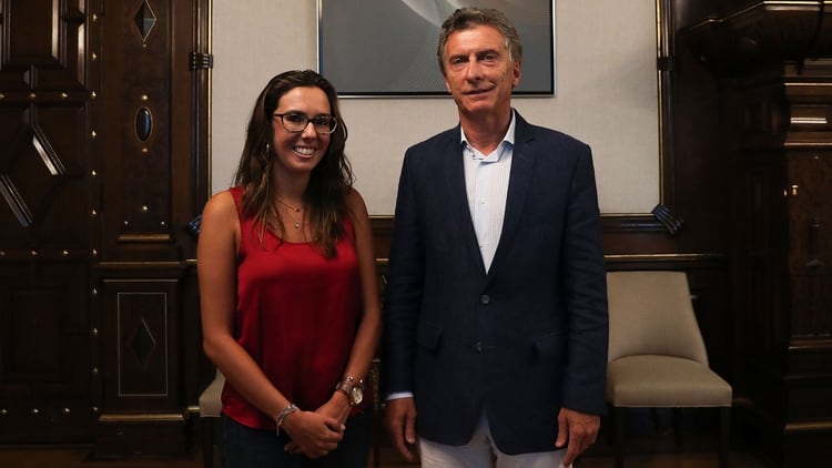 Mauricio Macri y Elisa Trotta, la embajadora de Guaidó