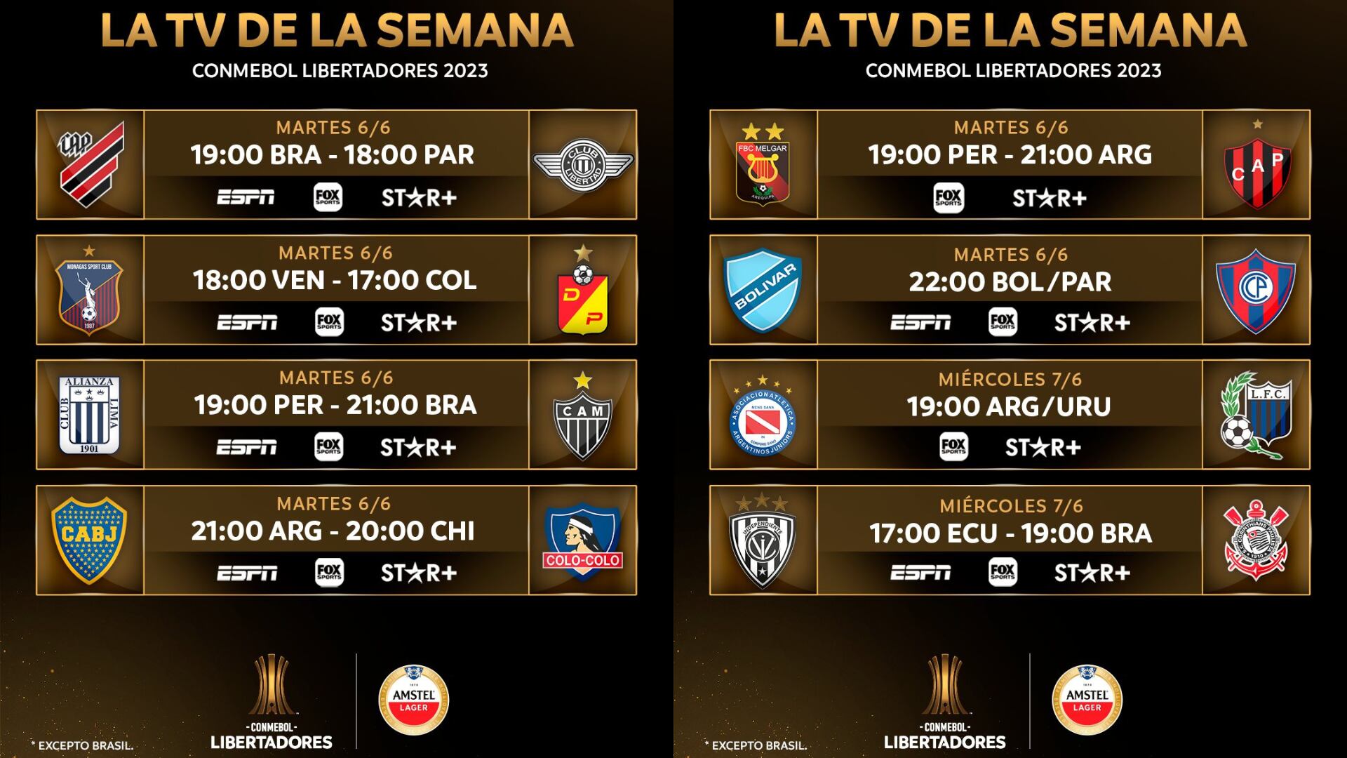 Partidos de hoy de Copa Libertadores, martes 6 de junio: horarios, canales TV y resultados en vivo.