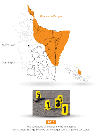 La Cuenca de Burgos es la principal veta de gas del país, que es acechada por los cárteles mexicanos  (Gráfico: Jovani Pérez Silva/Infobae México)