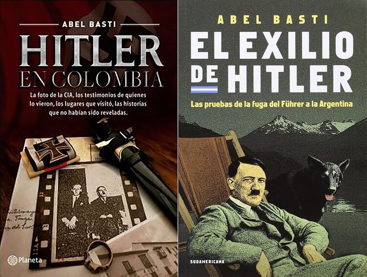 Algunos de los libros de Basti con sus investigaciones sobre Hitler