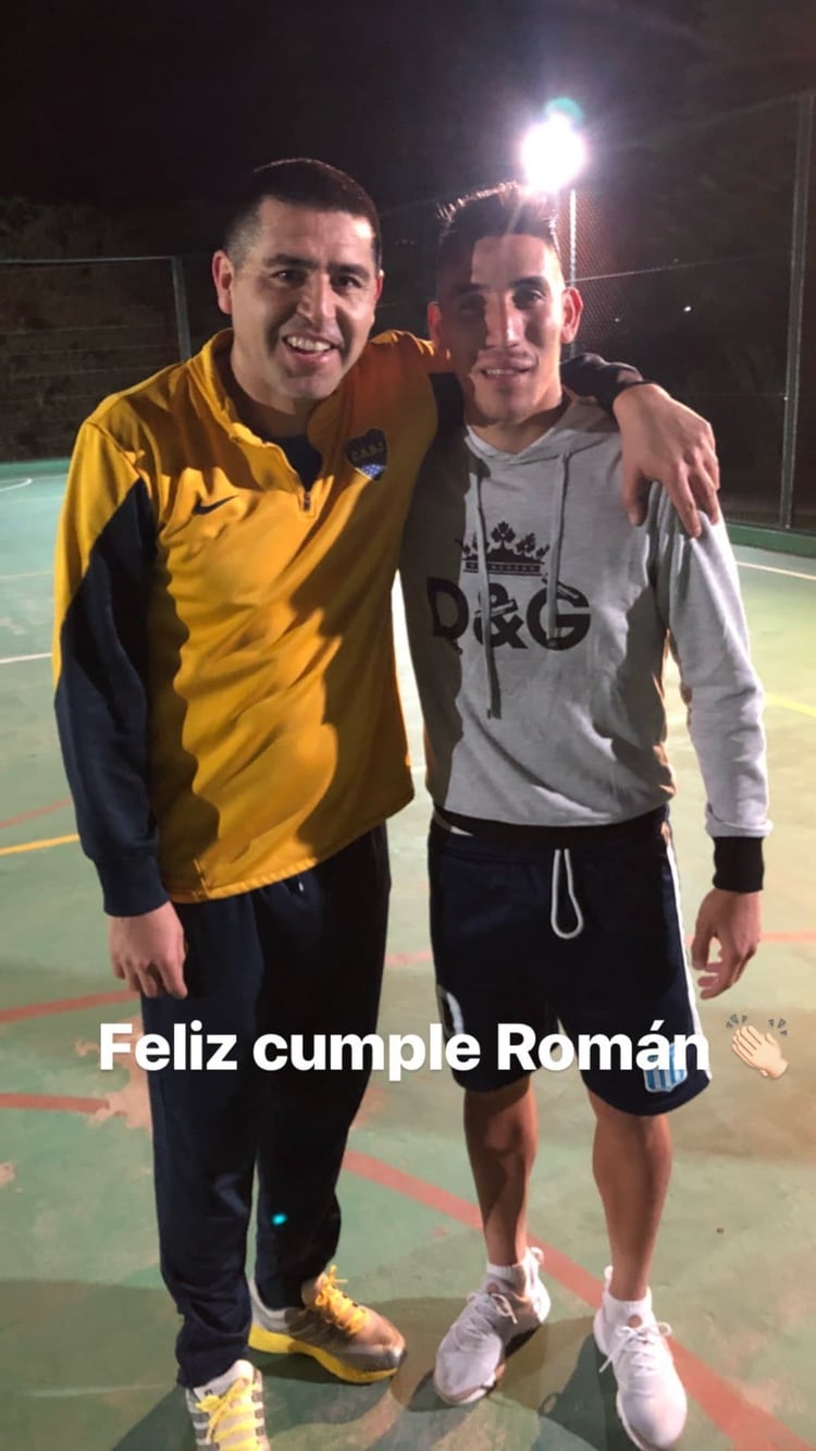 La publicación de Centurión por el cumpleaños de Riquelme (Captura Instagram)