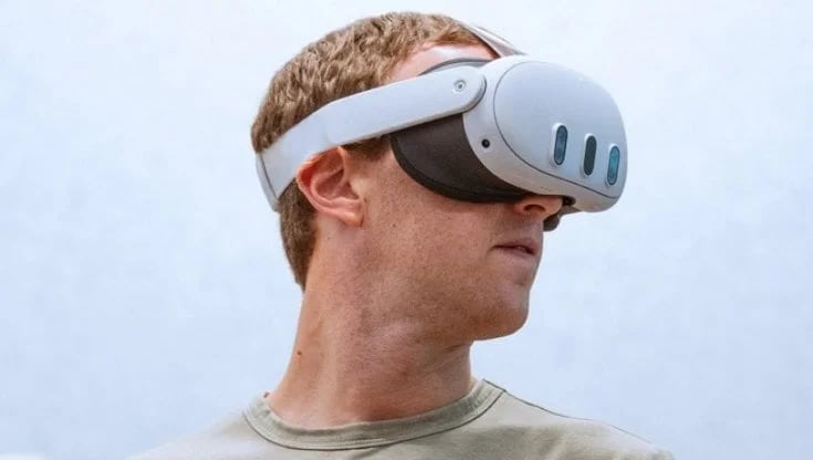 Utilizando el visor de realidad virtual Quest 3, Mark Zuckerberg libró una divertida batalla contra dos luchadores de la UFC en el juego Horizon Worlds. (Meta)