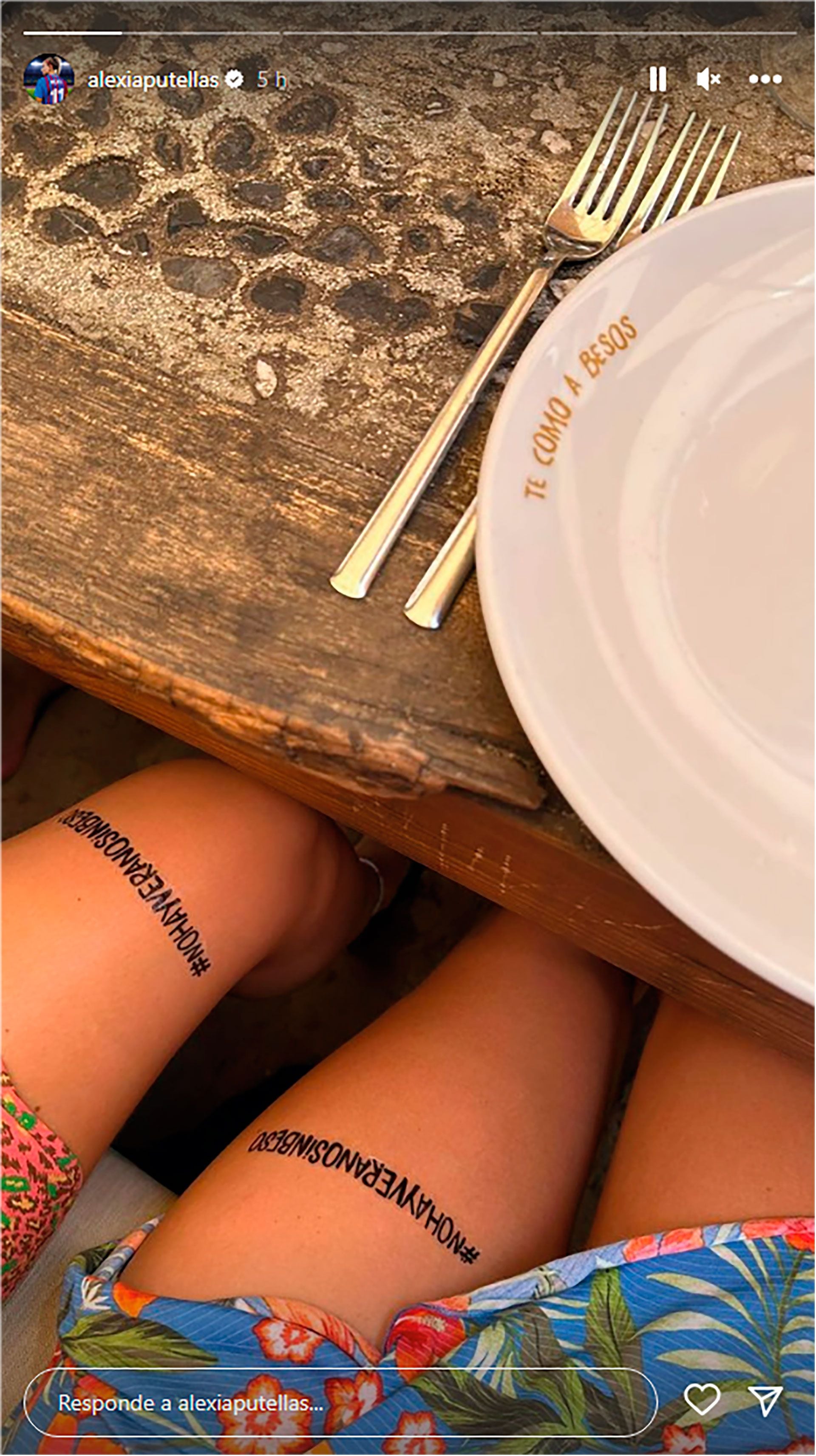 La imagen de Alexia Putellas con el mensaje "#Nohayveranosinbeso"