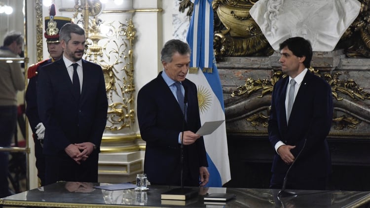 Macri, en la asunción de Hernán Lacunza como Ministro de Hacienda (Adrián Escandar)