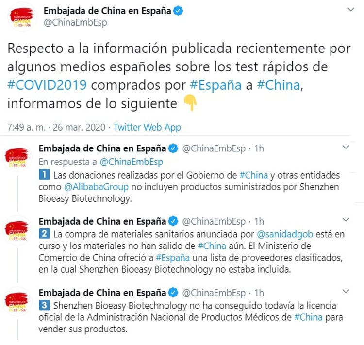 Escándalo en España: fallan los tests de coronavirus fabricados en China