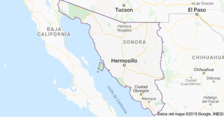 Por su ubicación geográfica, Sonora es una zona clave en el trasiego de drogas hacia los Estados Unidos (Foto: Google, Inegi)