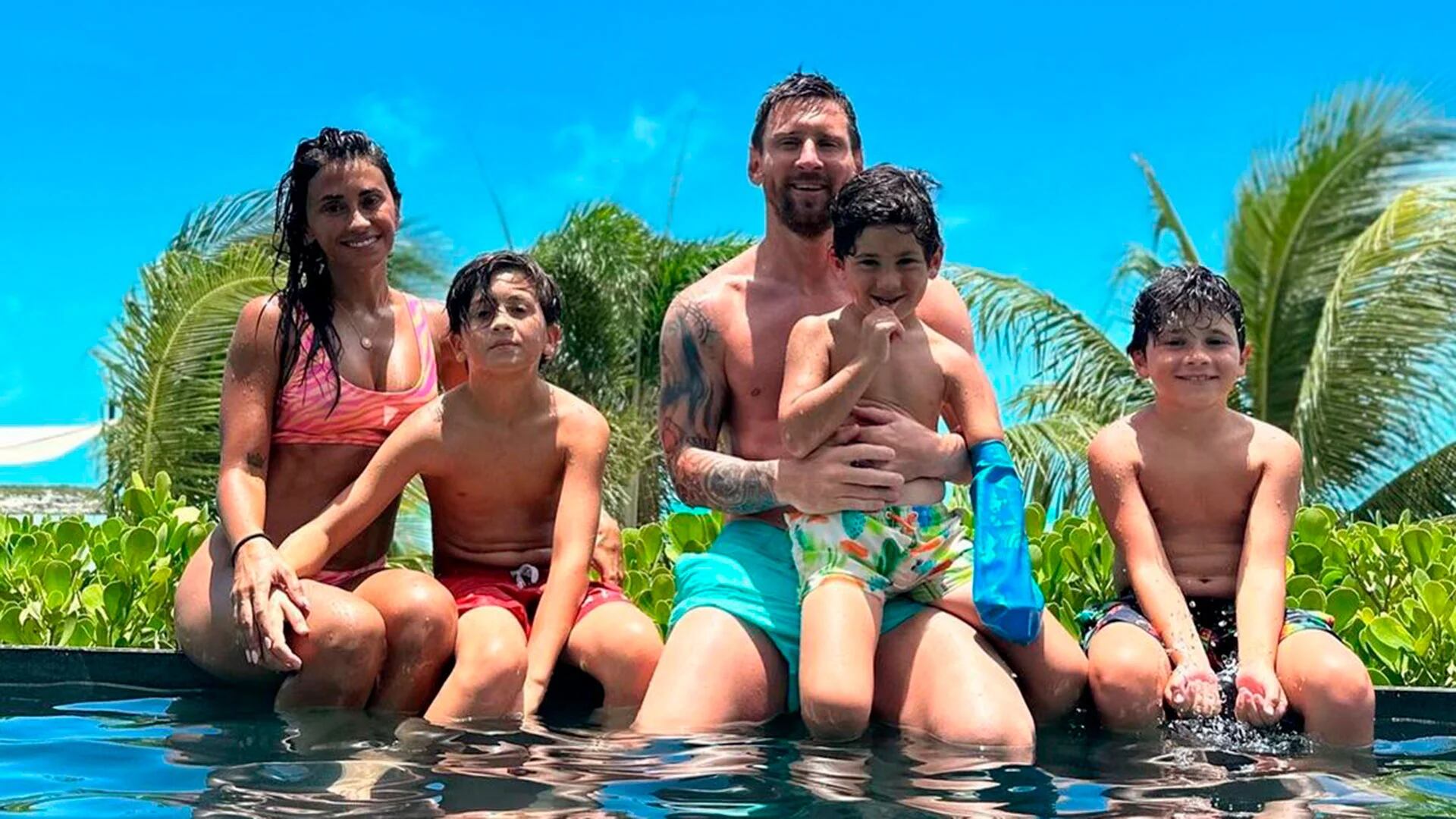 Las vacaciones de Lionel Messi con Antonela Roccuzzo, Mateo, Thiago y Ciro