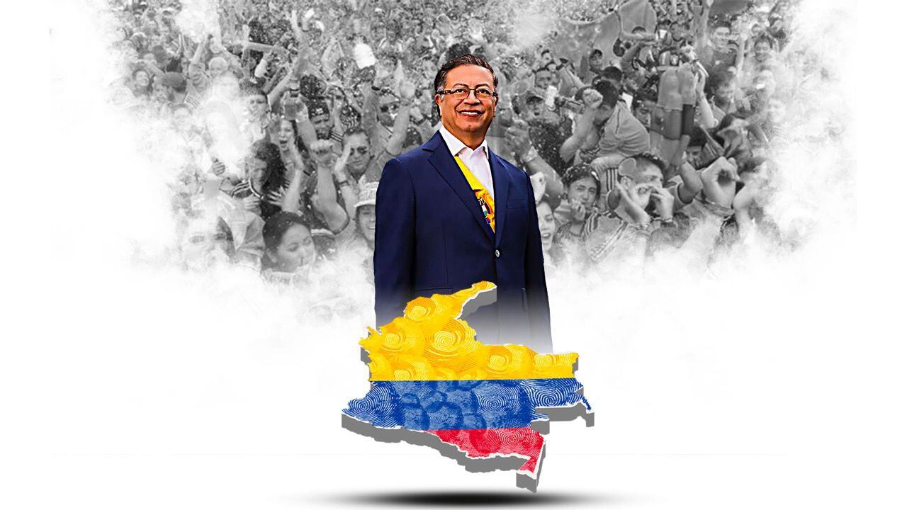Ante miles de personas en la Plaza de Bolívar, Gustavo Petro, mencionó 10 compromisos como presidente de Colombia. La consolidación de la paz, la lucha contra el cambio climático y el hecho de consagrar a Colombia como 'potencia mundial de la vida' serán algunas de sus metas.FOTO: Infobae