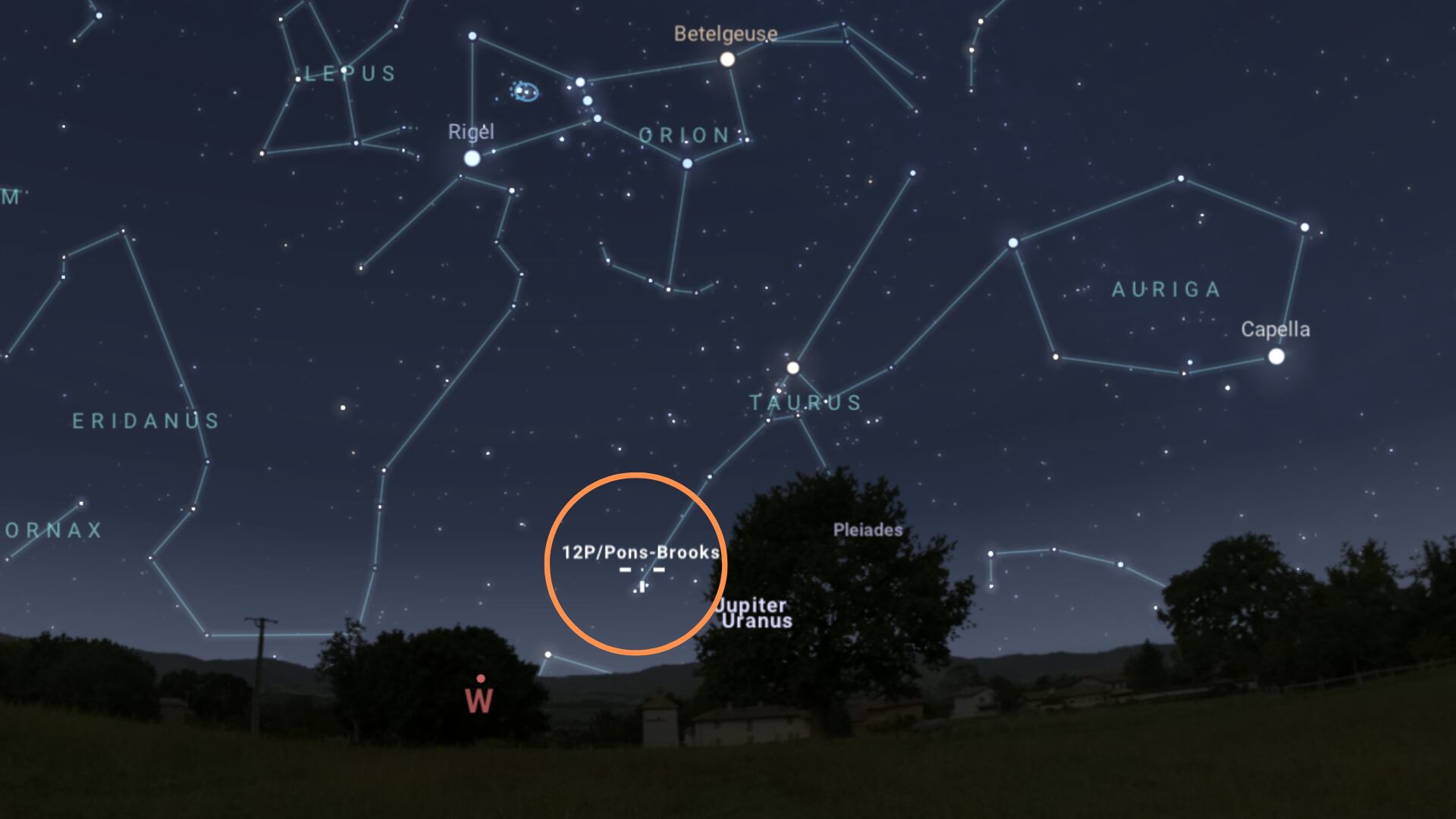 Ubicación del 'cometa diablo' en cielo peruano el 21 de abril de 2024 a las 7.00 p. m.