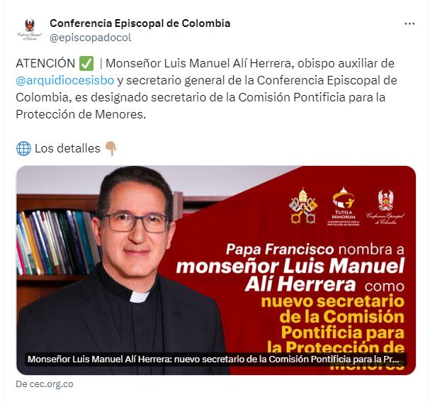 Monseñor Luis M. Herrera, fue designado secretario de la Comisión Pontificia para la Protección de Menores