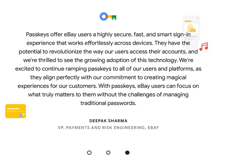 Ebay sostiene que las passkeys podrías revolucionar la forma en que sus usuarios acceden a la plataforma. (Google)