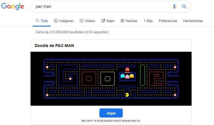 Google revivió a uno de los clásicos de los videojuegos. (Imagen: Captura de pantalla)