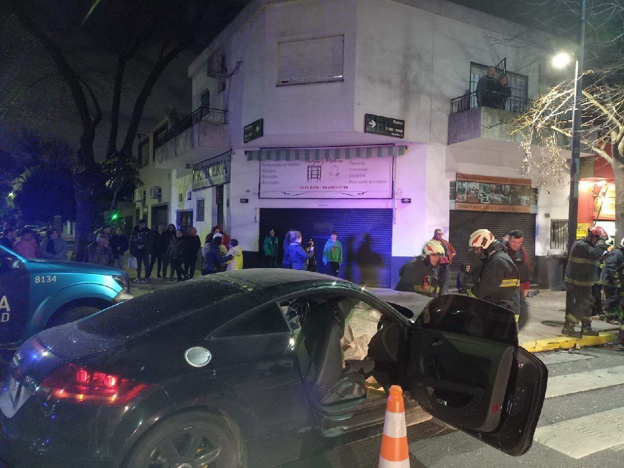 Así quedó el Audi TT que conducía Kaleb Di Masi luego de chocar dos veces (@EmergenciasBA)