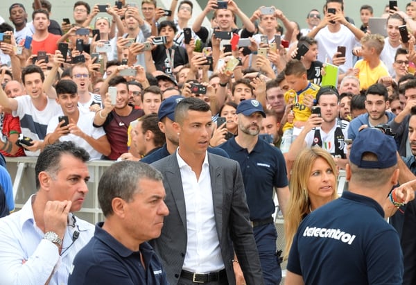 Cristiano Ronaldo arrives at the Juventusâ medical center in Turin, Italy July 16, 2018. REUTERS/Massimo Pinca