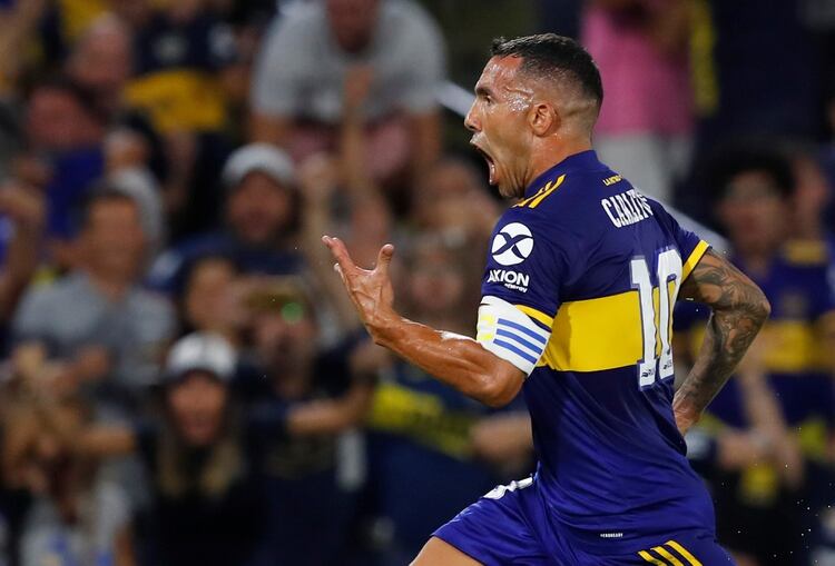 El festejo de Tevez en el gol de Boca (REUTERS/Agustin Marcarian)