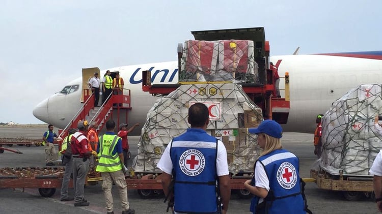 El cargamento con ayuda humanitaria (@NTN24ve)