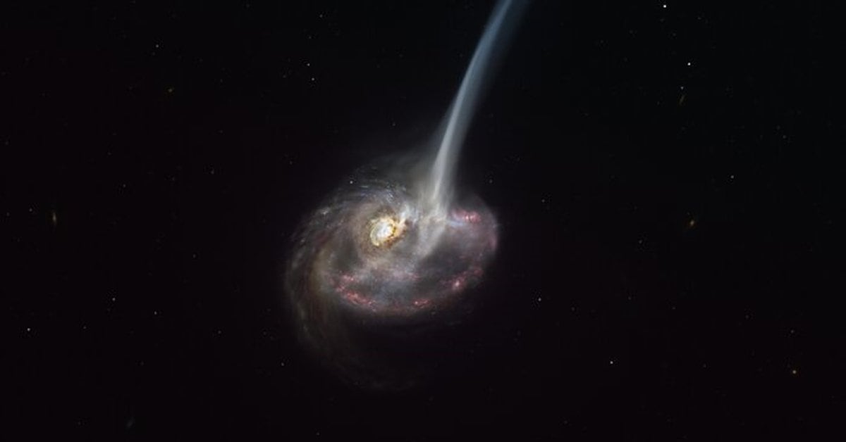 Science.-A galaxy is dying, expelling almost half of its gas