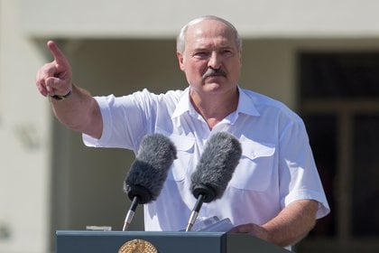 Alexander Lukashenko en un discurso en Minsk (Reuters)