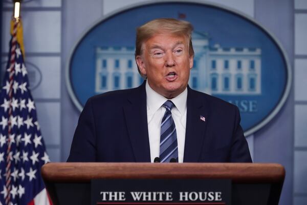 U.S. President Donald Trump speaks during the daily coronavirus task force briefing at the White House in Washington, U.S., April 21, 2020. REUTERS/Jonathan Ernst