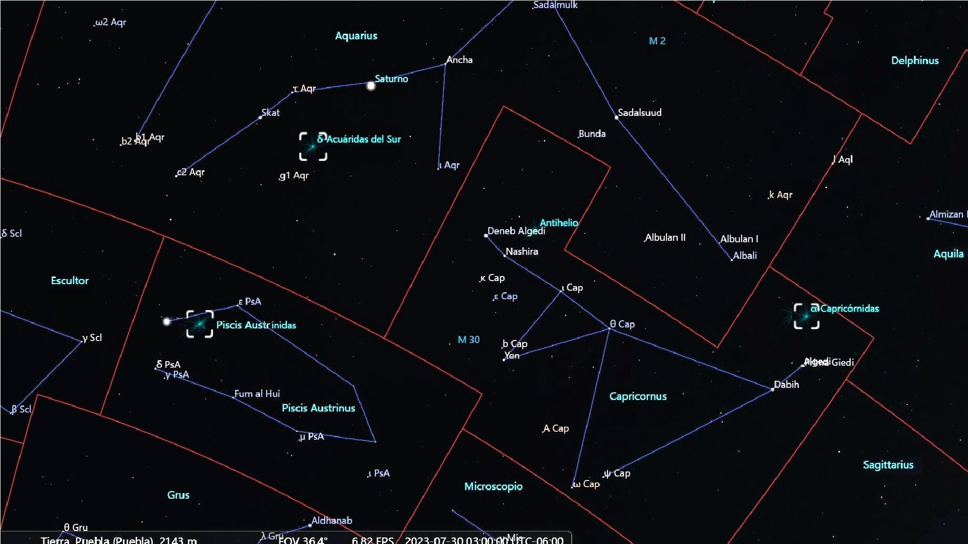 Lluvia de meteoros Piscis Austrínidas INAOE
