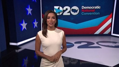 Eva Longoria durante la presentación de la Convención Demócrata.   2020 Democratic National Convention/POOL via REUTERS