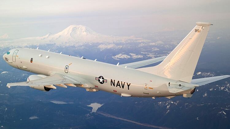 Un avión de patrullaje marítimo Boeing P-8 Poseidon