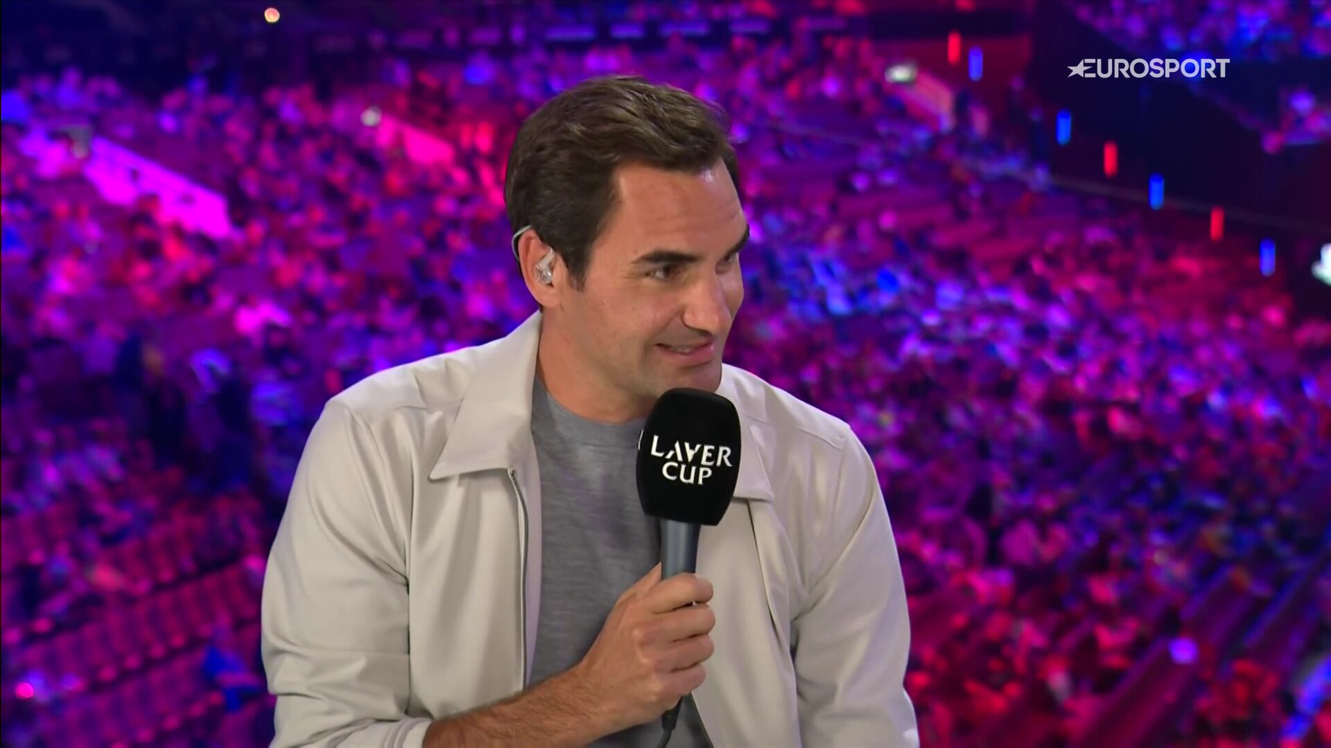 Roger Federer durante su entrevista con Eurosport.