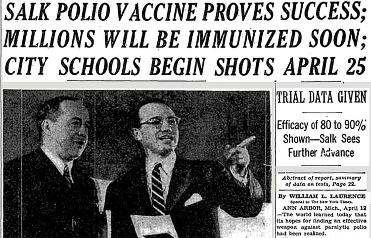 El descubrimiento de la vacuna en la tapa de los diarios