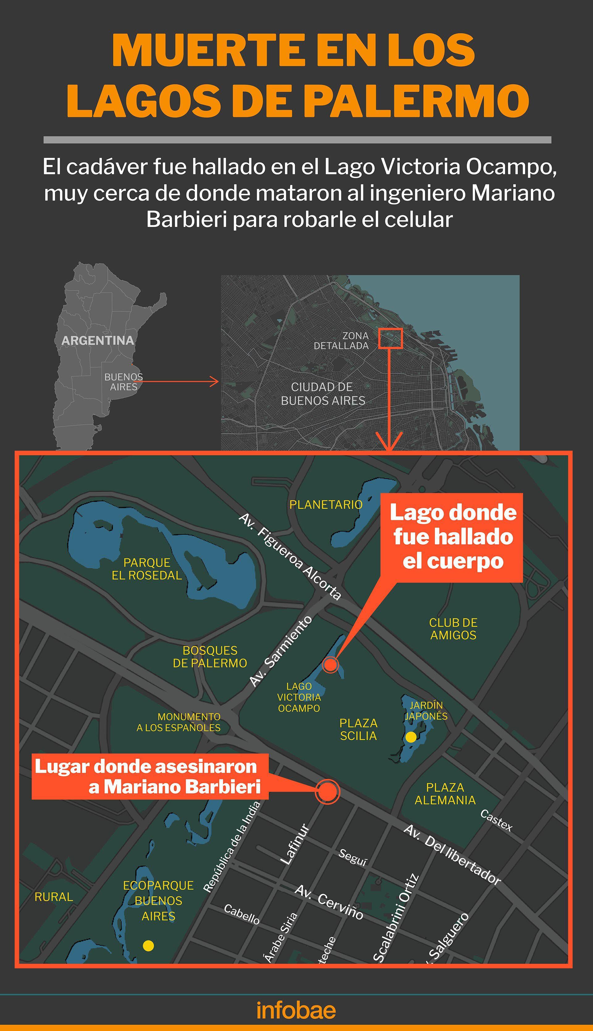 Muerte en los lagos de Palermo Cadaver Victoria Ocampo MAPA