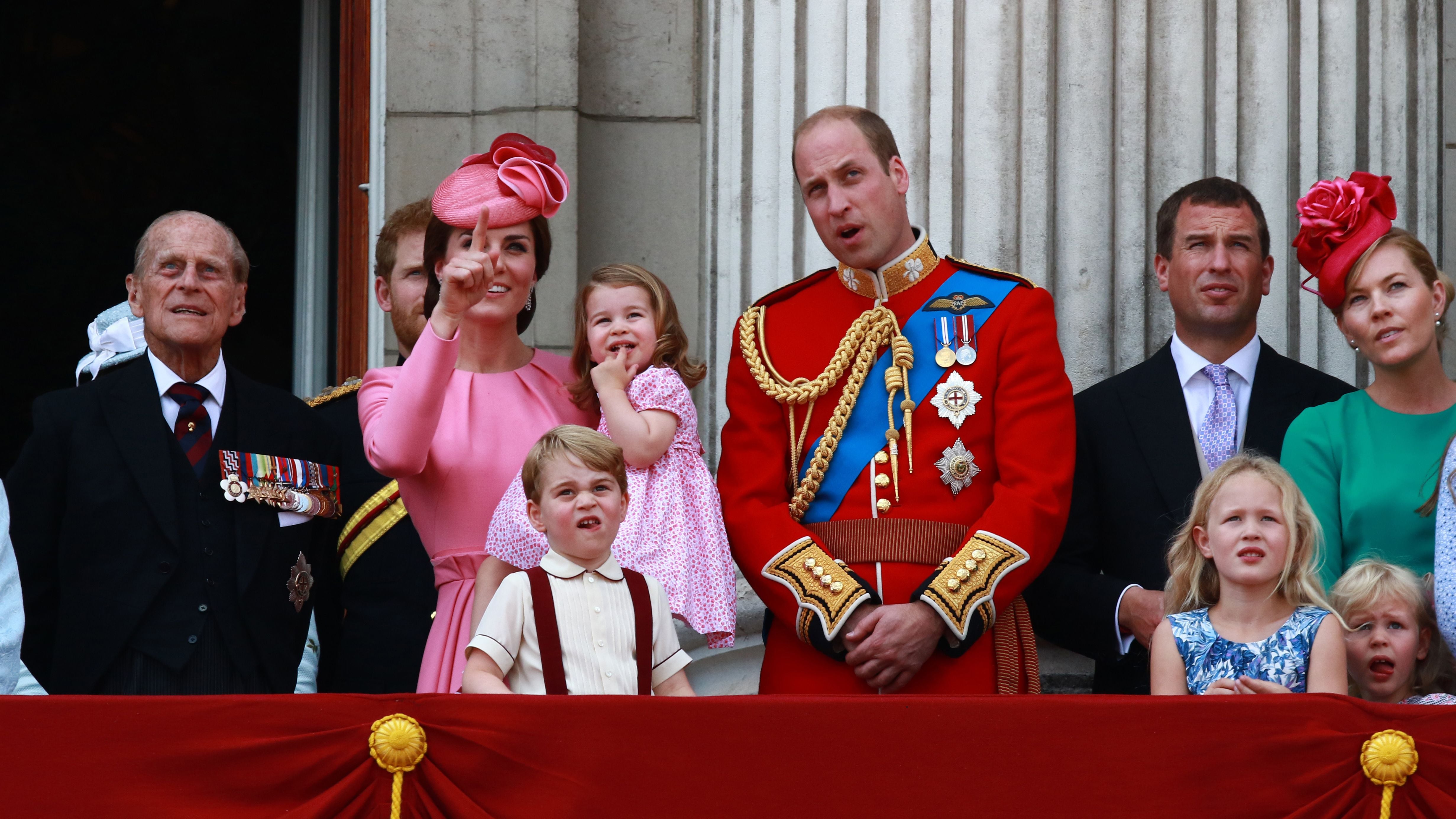 17 de junio de 2017. La familia real británica en el balcón del Palacio de Buckingham después de la ceremonia Trooping the Color