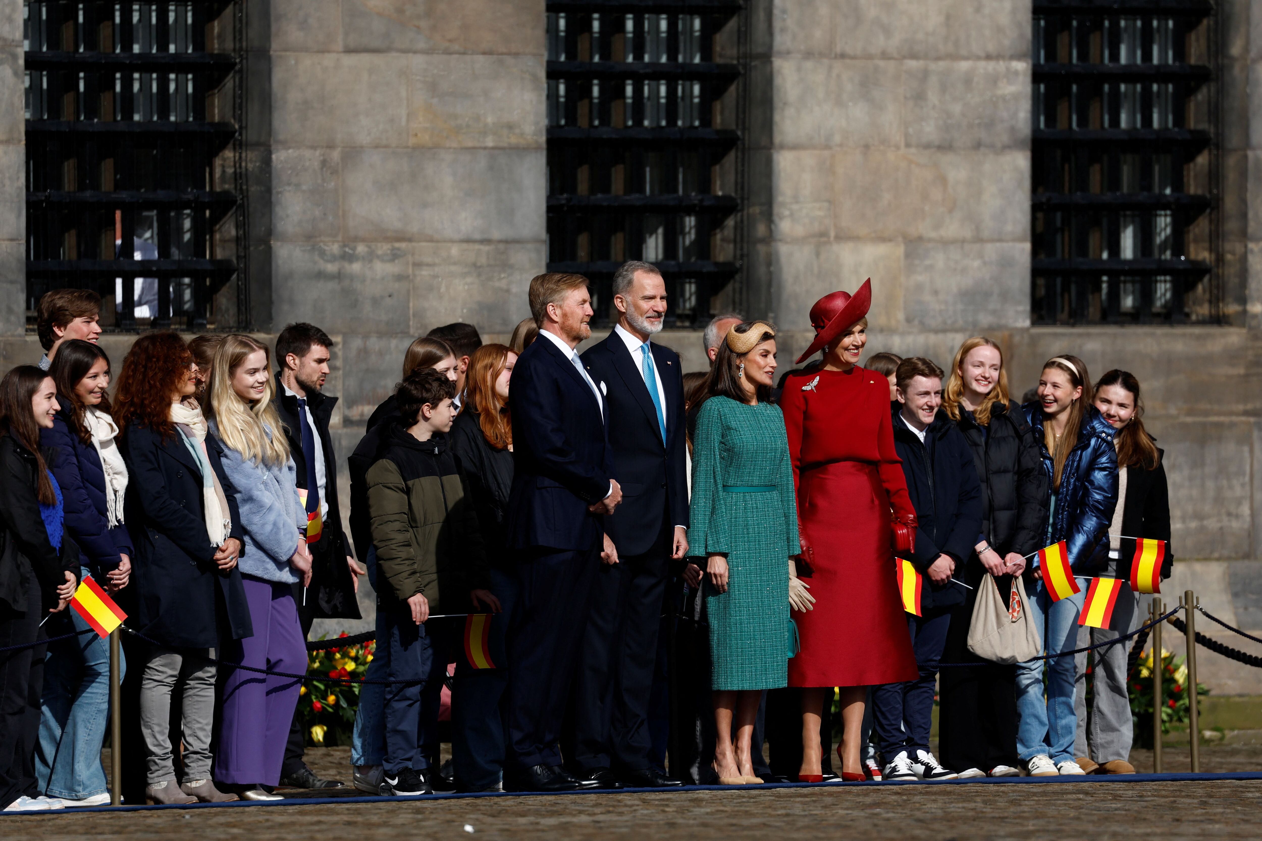 Los reyes Felipe VI y Letizia junto a Guillermo Alejandro y Máxima de Holanda (REUTERS/Piroschka van de Wouw)