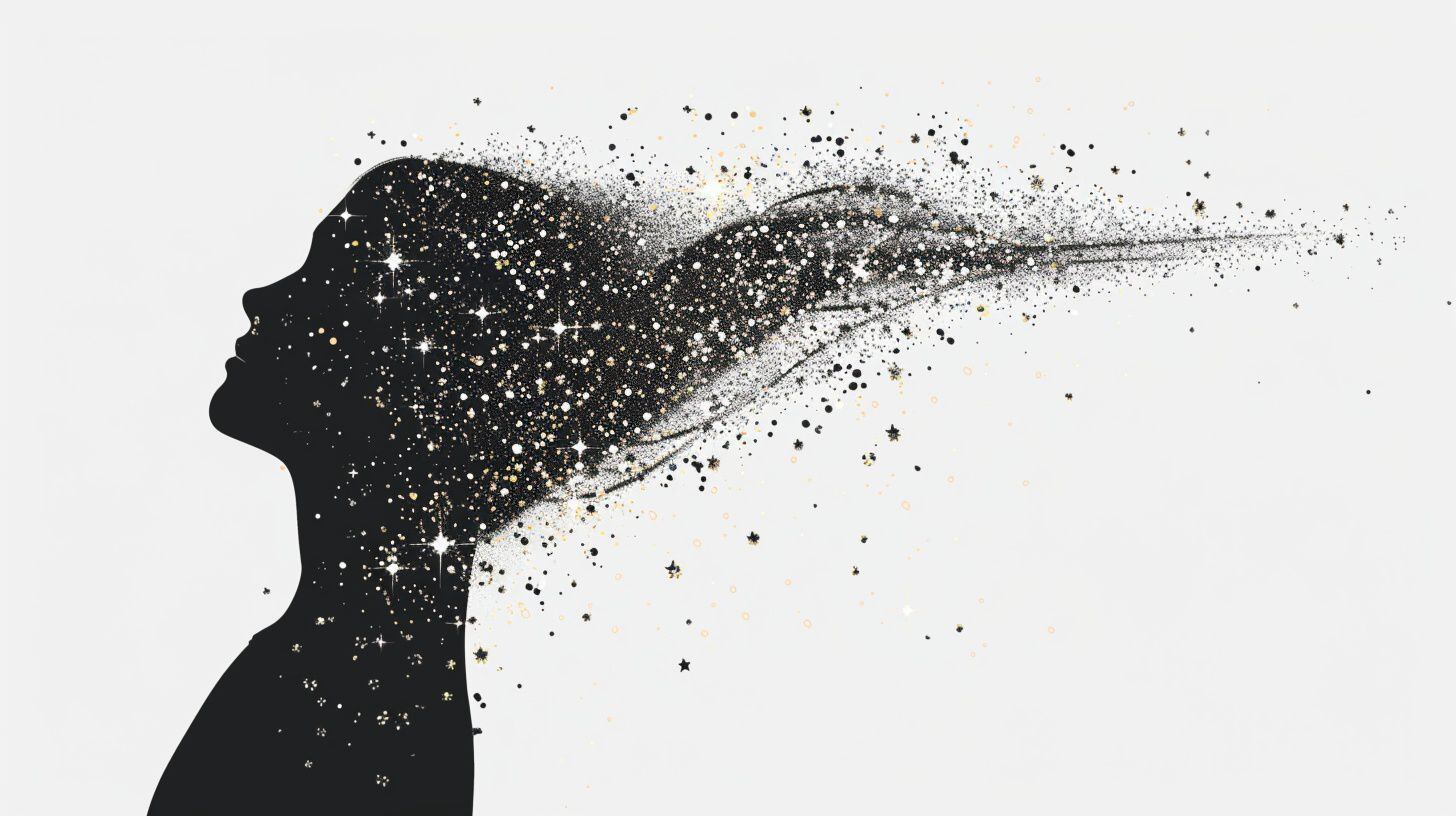 Ilustración estilizada, siluesta y galaxia - (Imagen Ilustrativa Infobae)