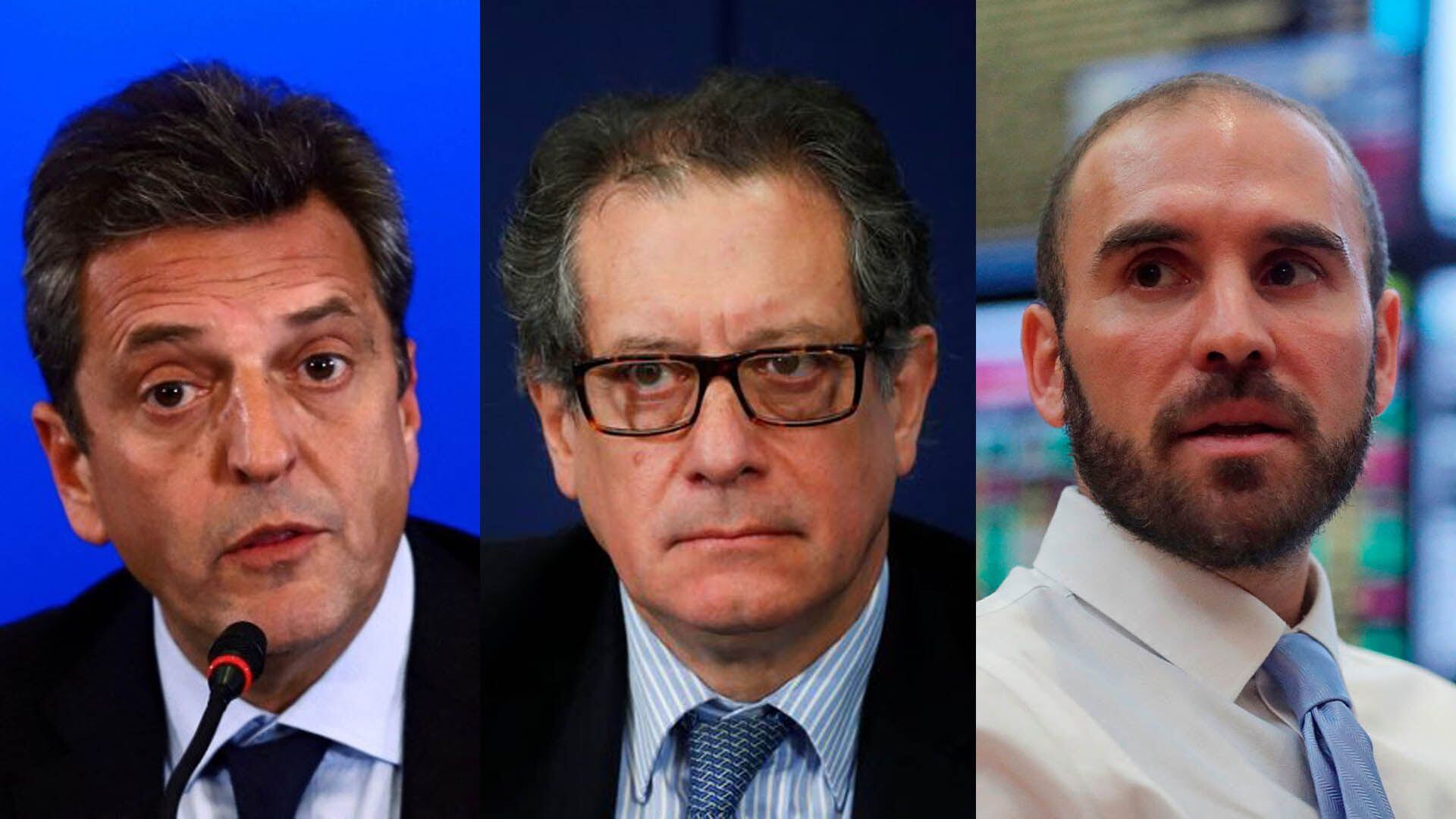 Sergio Massa, Miguel Pesce y Martín Guzmán, los ministros de Economía y el presidente del BCRA de 2019 a la fecha, salvo un mes de Silvina Batakis 