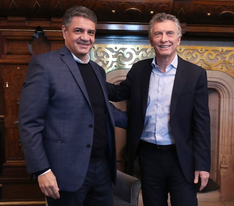 Macri también invitó a su primo Jorge Macri a la Casa Rosada. Primera foto oficial en Gobierno del intendente de Vicente López con el Presidente en cuatro años. (Presidencia)