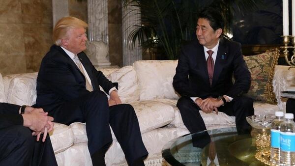 Donald Trump y Shinzo Abe, primer ministro de Japón, en su último encuentro