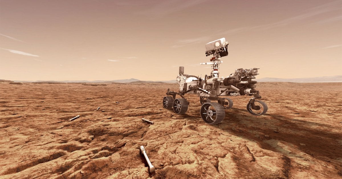 Illustration of a rover on Mars
