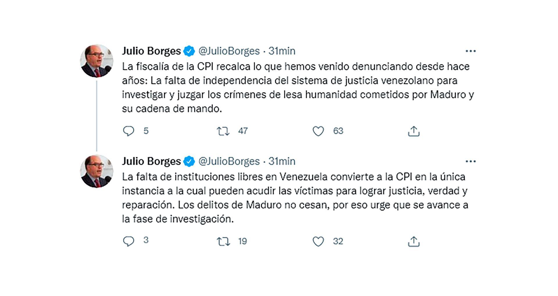 Julio Borges, sobre el informe de la CPI sobre Venezuela