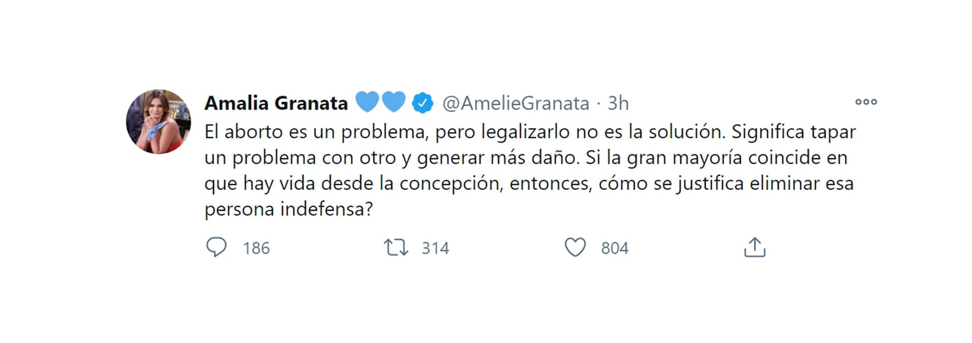 El descargo de Amalia Granata tras la legalización del aborto