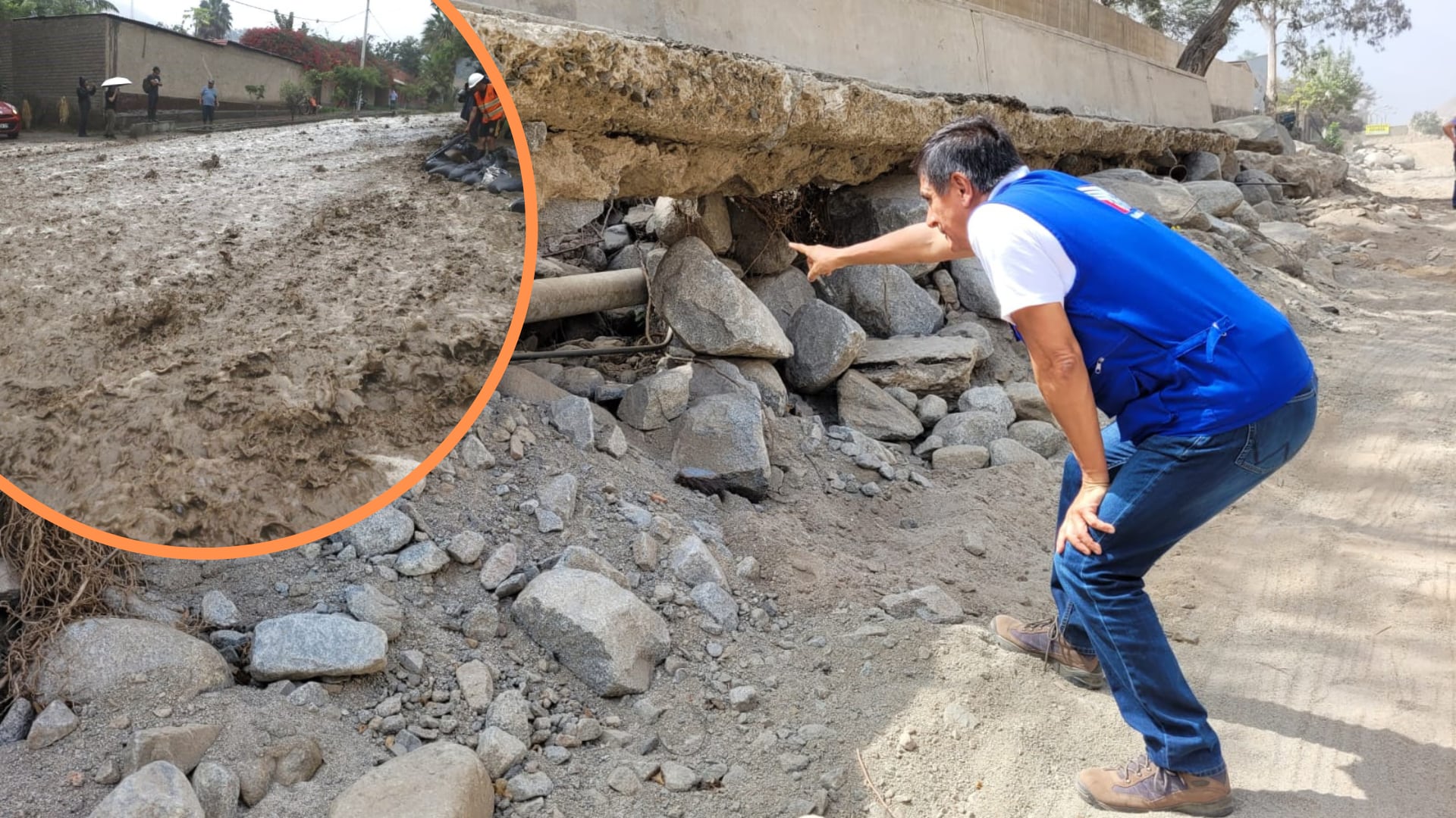 Miembros de Defensoría del Pueblo realizan inspección para verificar cuáles son las zonas de más alto riesgo antes lluvias en Lima Este.