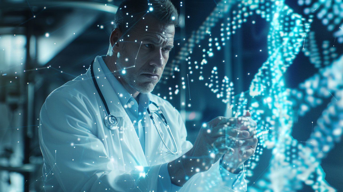 médico analizando con tecnología futurista un estudio de un paciente -  (Imagen Ilustrativa Infobae)