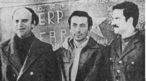 Osatinsky, Santucho y Fernando Vaca Narvaja luego de huir de la cárcel de Rawson en 1972.