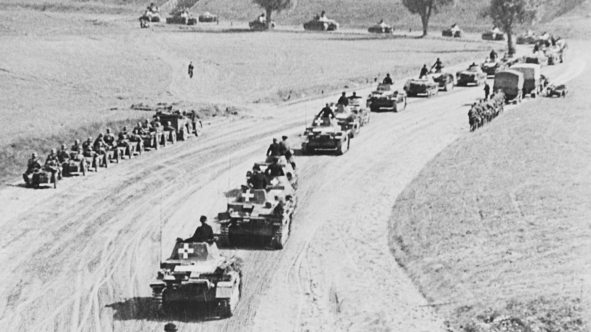 Una columna de tanques del Tercer Reich invade Polonia