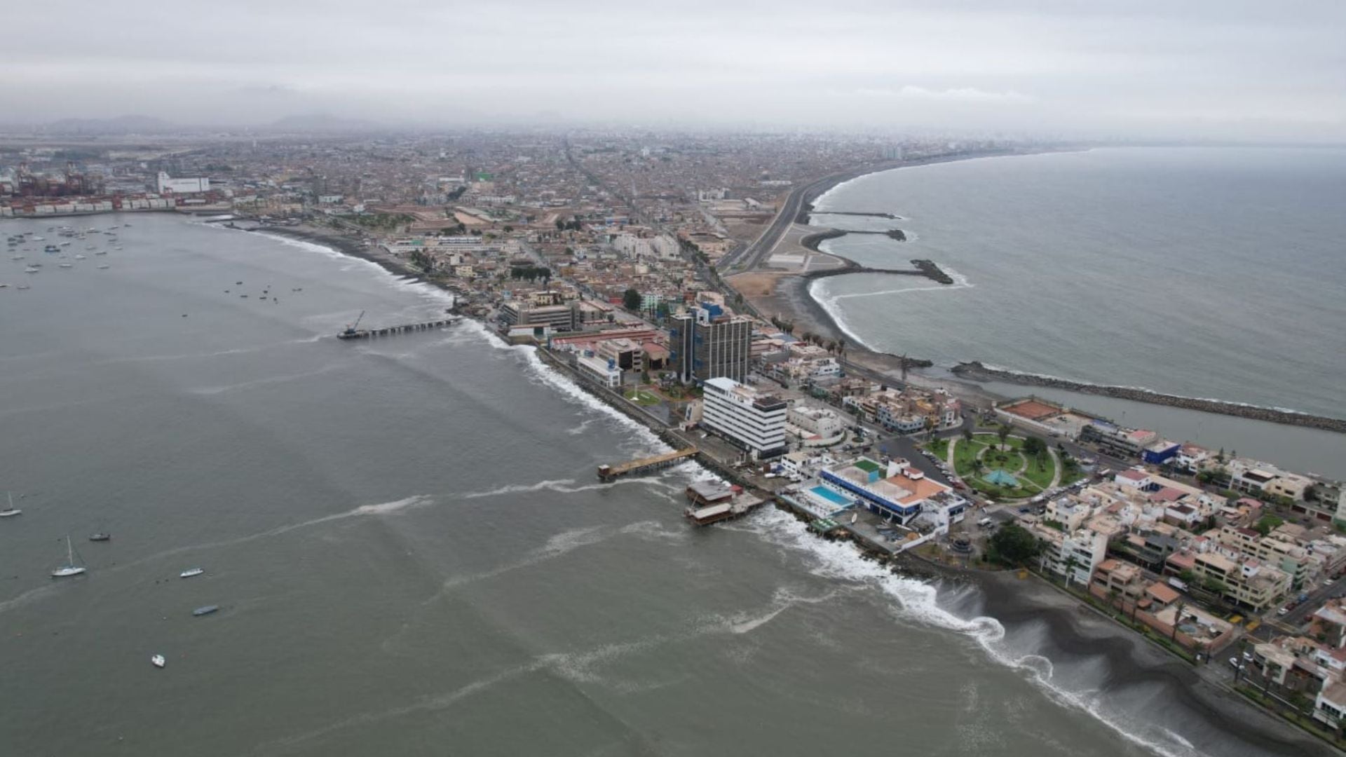 Vista aérea de la Punta, en el Callao