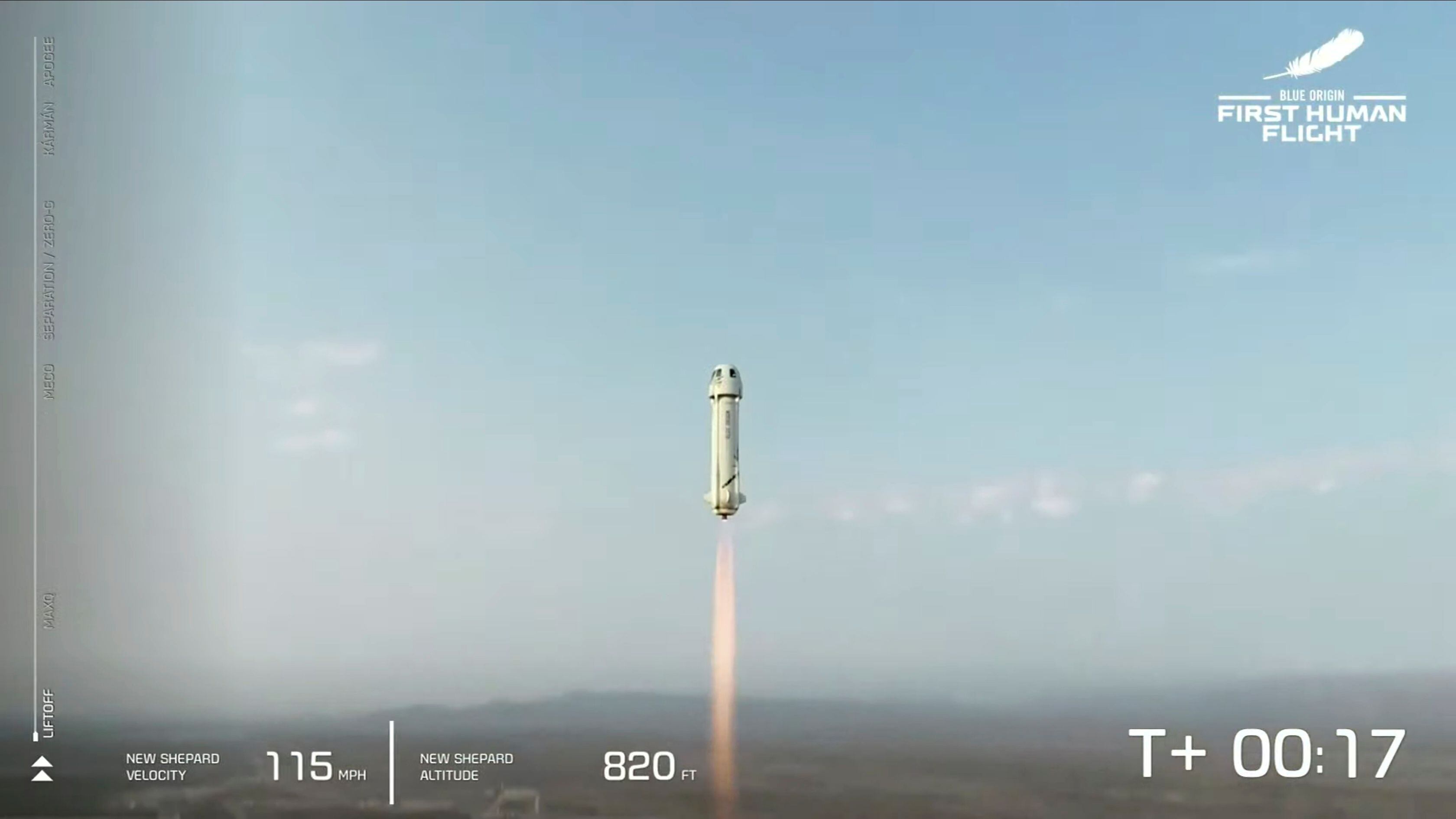 El despegue del cohete New Shepard (Blue Origin via REUTERS)