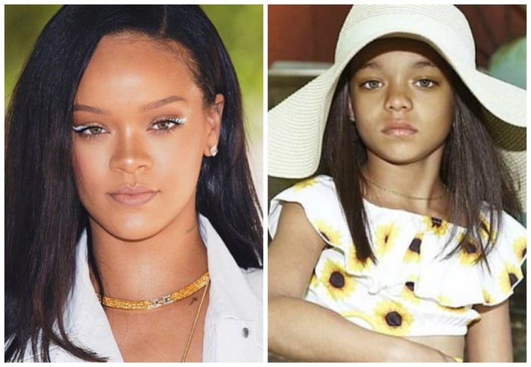 Los seguidores de la artista de Barbados ya bautizaron a Ala’Sky como “MiniRiri”. Algunos pensaron que Rihanna había utilizado una app similar a FaceApp para rejuvenecerse (Foto: Instagram @badgalriri/iamhoney__)