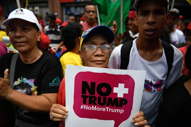 Marcha del chavismo en rechazo a las sanciones de Donald Trump (AFP)